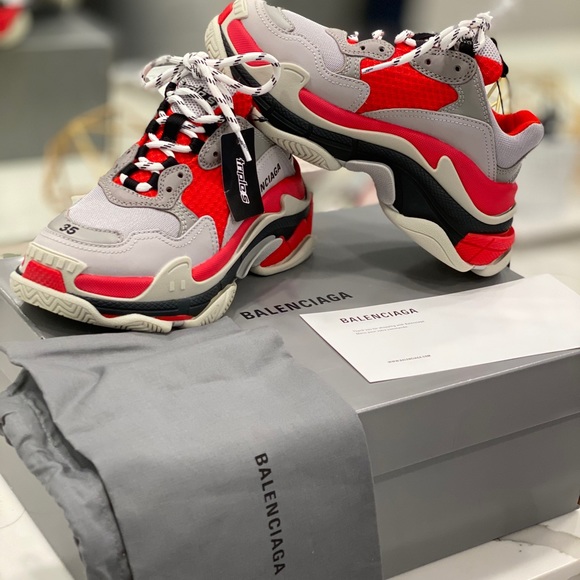 Balenciaga Shoes - Triple S red Balenciaga size 35